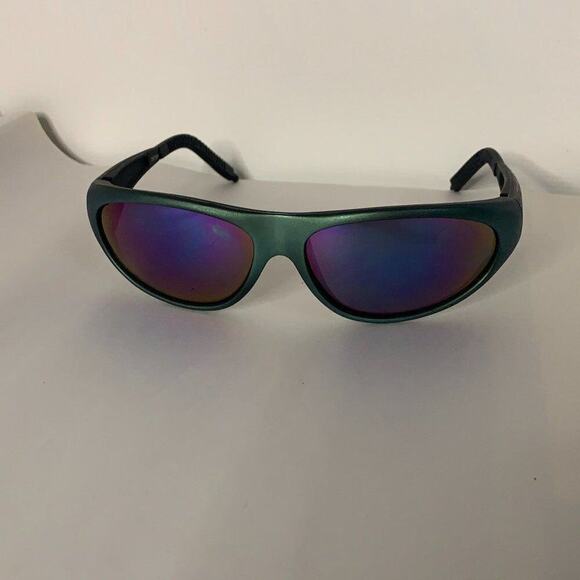 ION 70389 GREEN BLACK FRAME ANTI RADIATION‎ LENSES SPORTIVE SUNGLASSES ONE SIZE - Picture 1 of 8